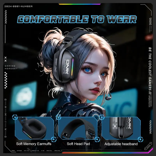 ONIKUMA 2.4G Tri-Mode Wireless Headset for PS5