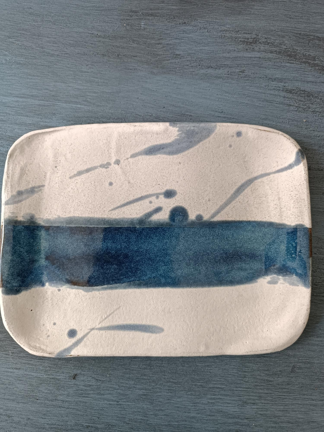 Bleu blanc rectangle moyen modèle 