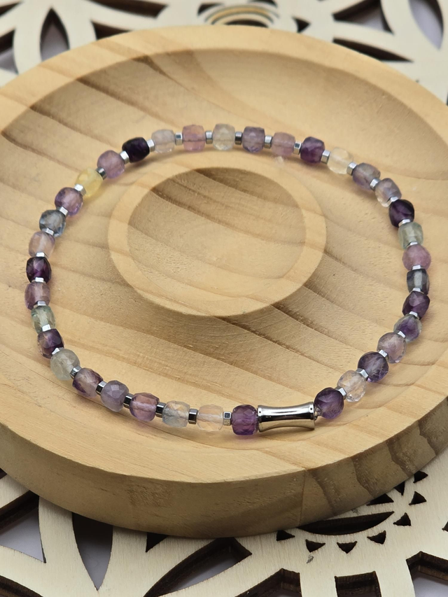 Bracelet Fluorite multicolore 0,4 cm