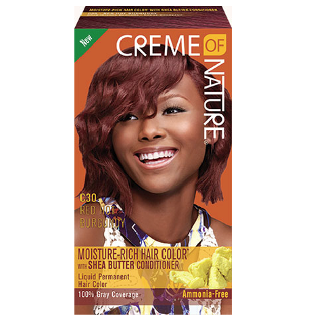 Creme Of Nature Shea Butter Liquid Hair Color C30 Red Hot Burgundy