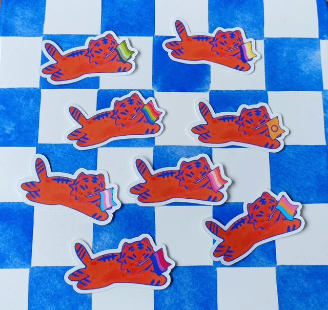 pride tigers - transparent stickers!