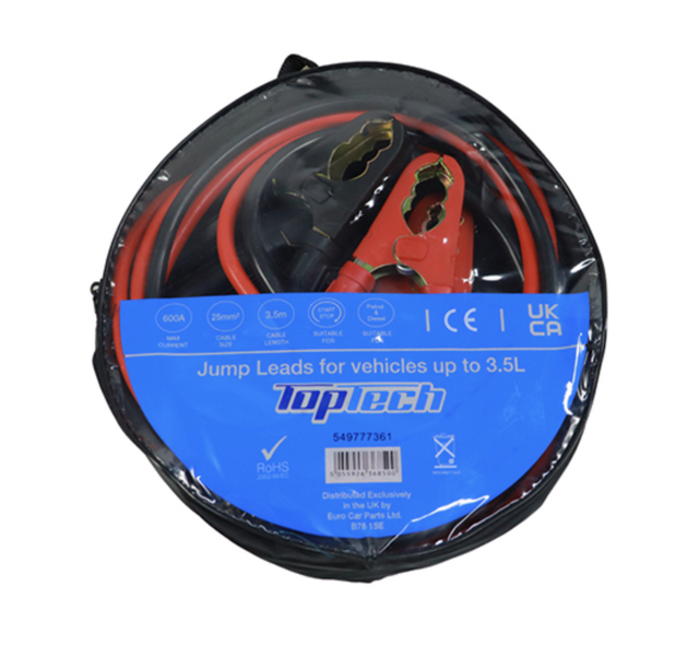 Top Tech Jump leads up to 3.5L (25mm - 600 Amp - 3.5 mtr)