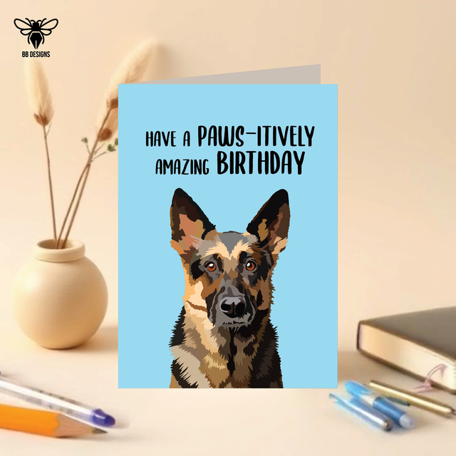 German Shepherd - Birthday Card