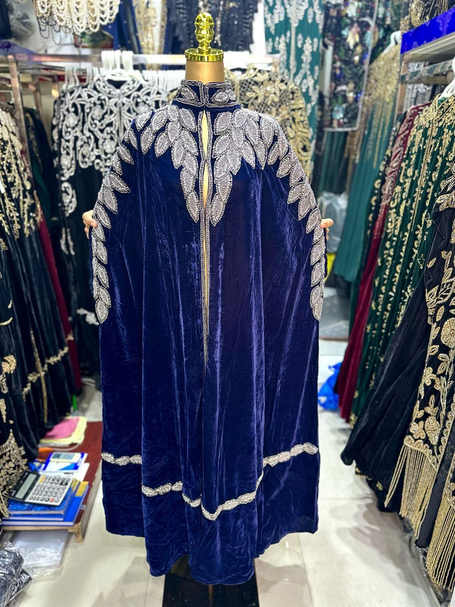 Cape grand taille Bleu argent over