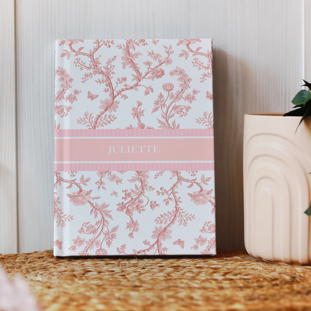 Carnet personnalisé motif toile de Jouy