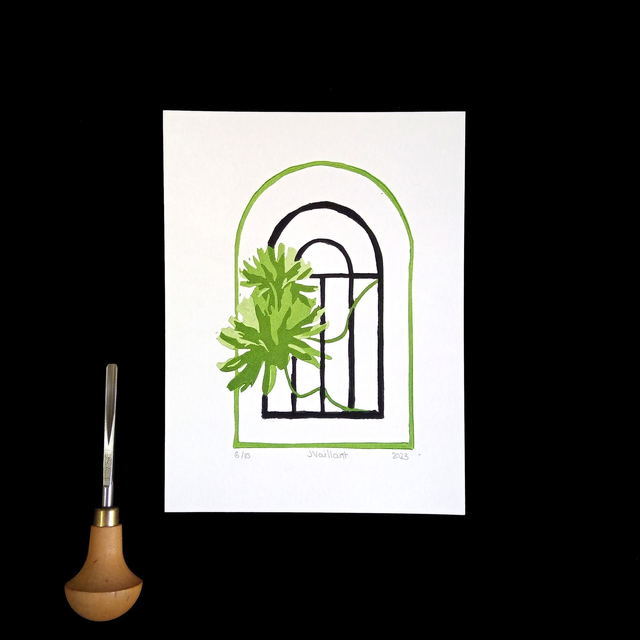 Fenêtre en fleurs Verte