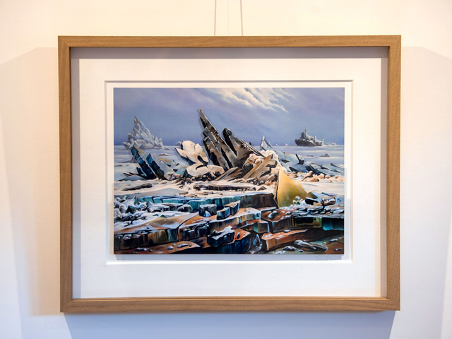 "Das Eismeer" - gerahmter 3D-Kunstdruck