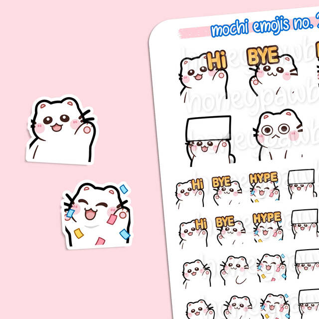 Mochi Emojis No. 2 Sticker Sheet - ST2418