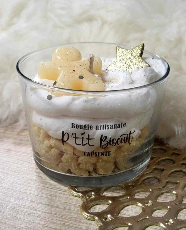 Bougie Artisanale ''P'tit Biscuit '' Grand Modèle