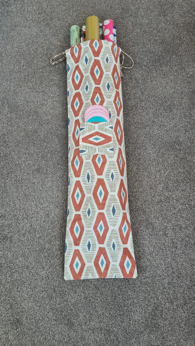 Orange / Brown Diamond Wrapping Paper Bag