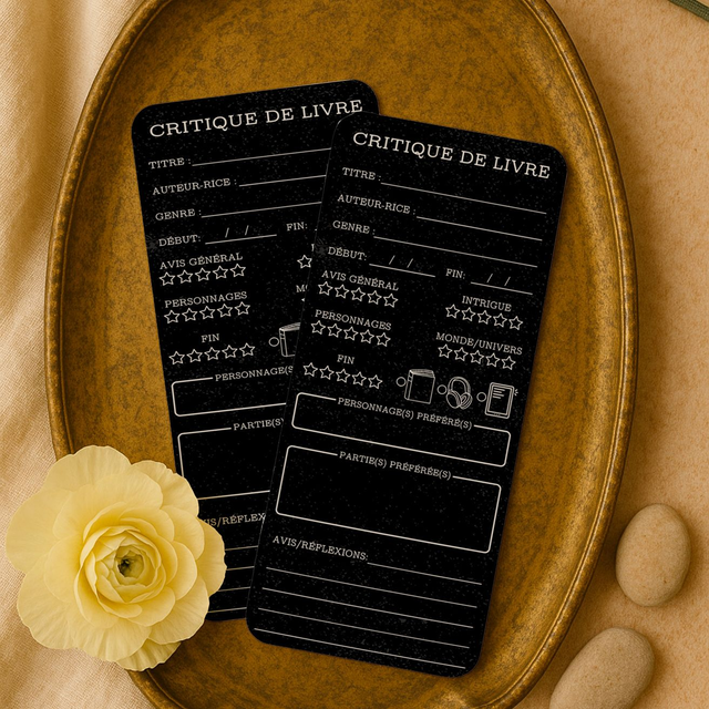 Marque page, critique de livre, 12 couleurs