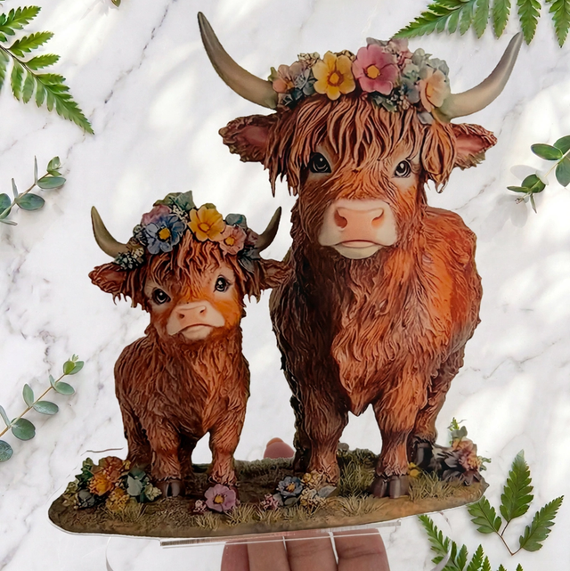 Highland Cow Family Decoration