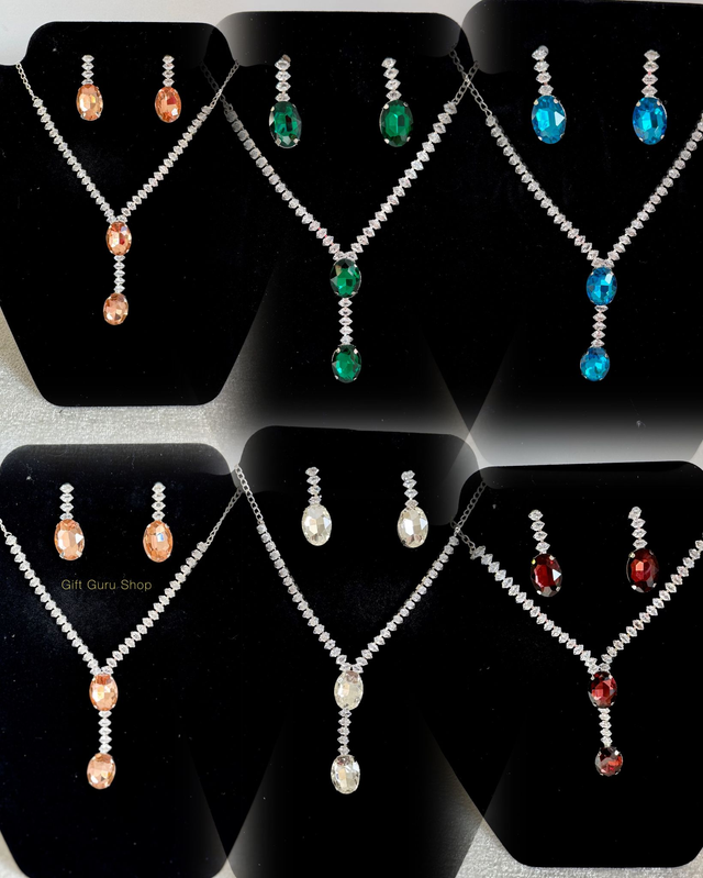Elegant Stone Necklace Sets with Matching Earrings – Shop Now