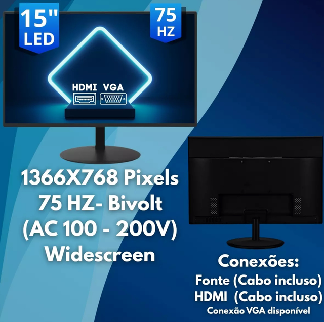 Computador Completo Intel Core i5 2ªG Memória 8GB SSD 240GB com Monitor Mouse Teclado Caixa de Som