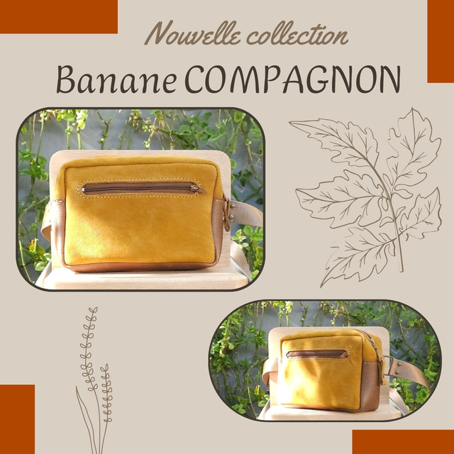 Sacoche Banane Compagnon - Nubuck Moutarde