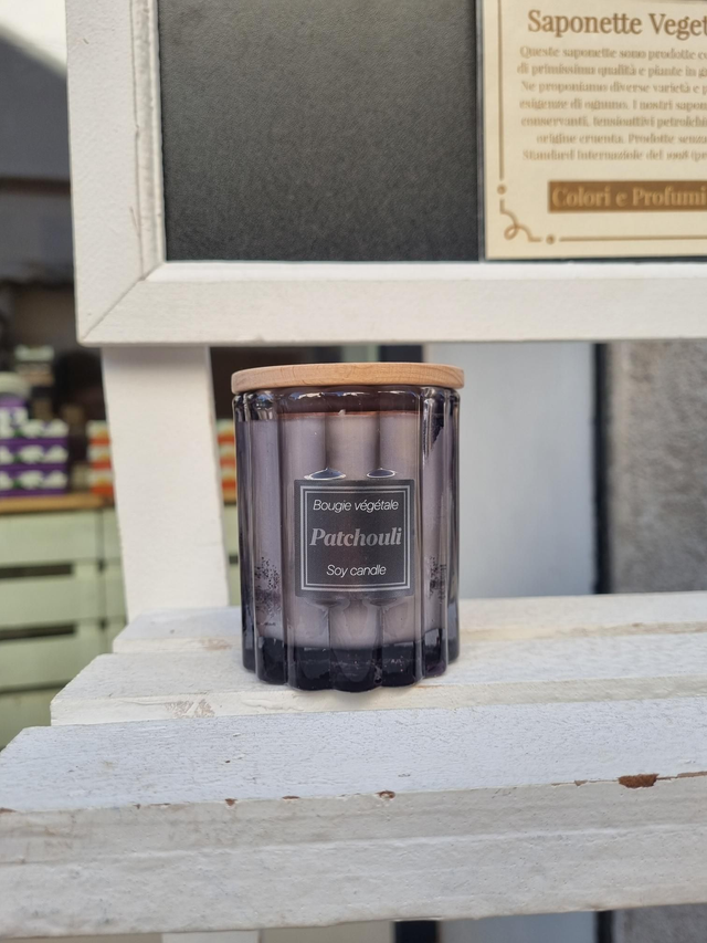 Candela Naturale in Cera di Soia Vegetale -Patchouly