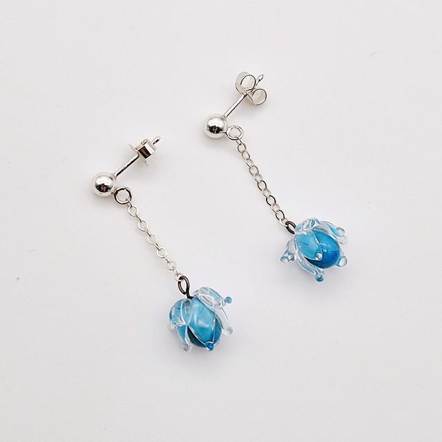 Boucles d'oreilles Clochettes bleues turquoise