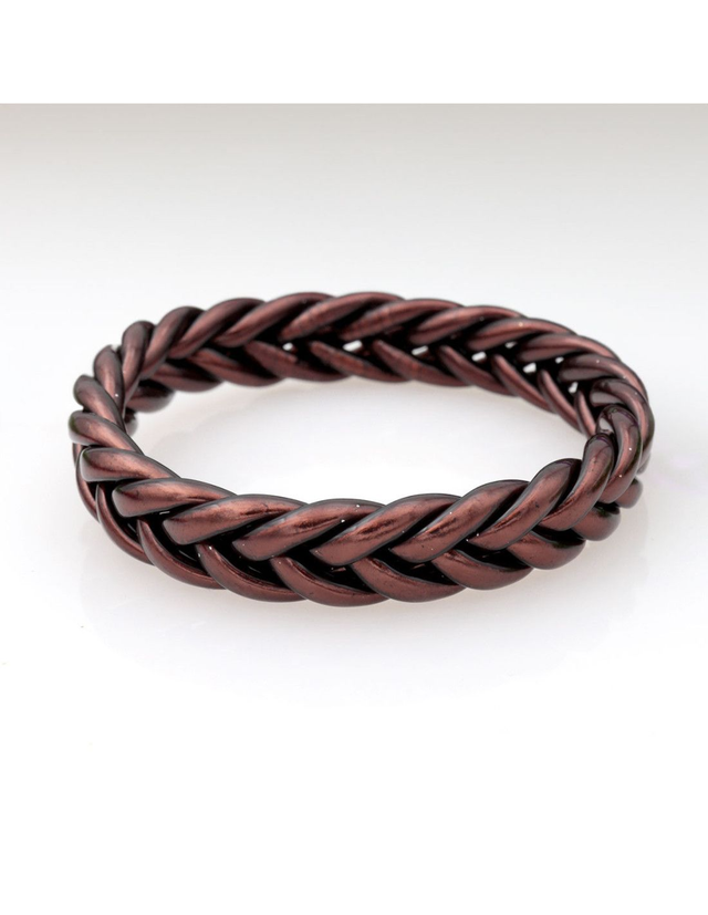 Jonc tibétain tressé couleur Acajou