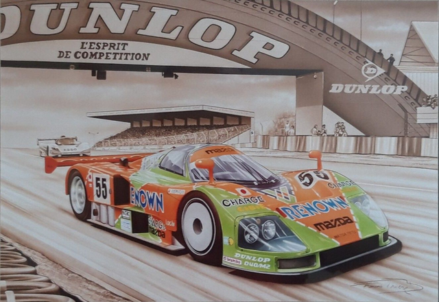 Mazda 787B at Le Mans in 1991  Limited edition print 