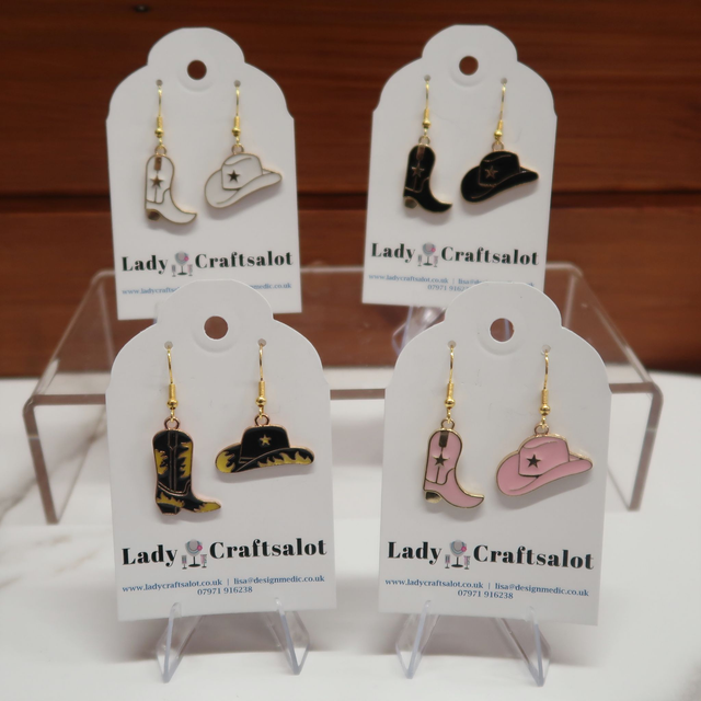 Cowboy Boot &amp; Hat Earrings
