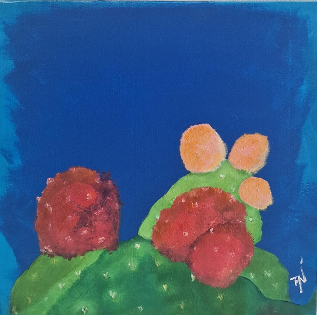 Huile sur bois | FIGUE DE BARBARIE