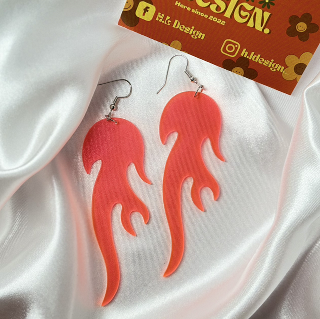 Neon Flame Earrings