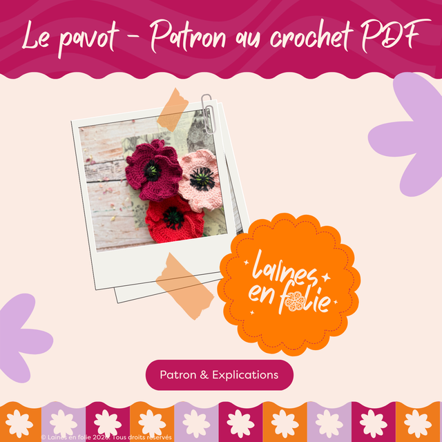 Patron au crochet – Le pavot (PDF)