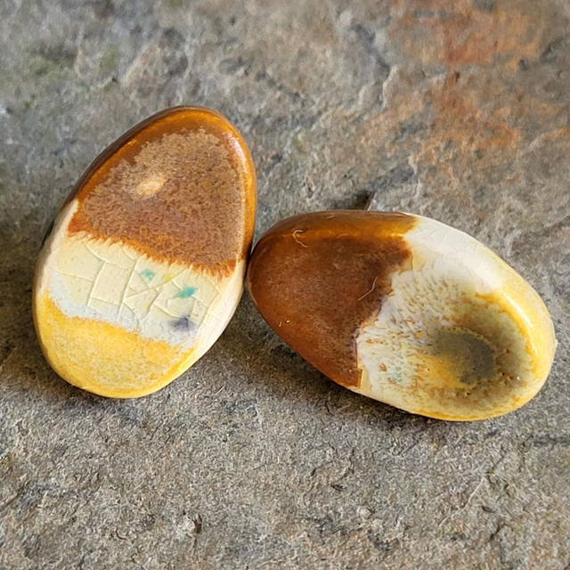 Tumbled Pebble Studs - Stripe