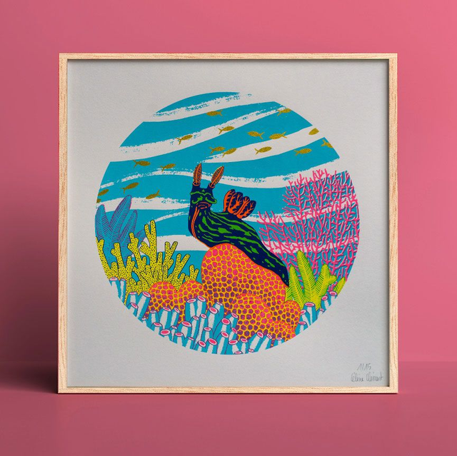 Nudibranche Nembrotha kubaryana version dorée 