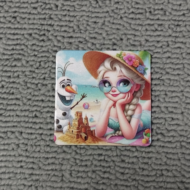 Elsa à la plage et Olaf