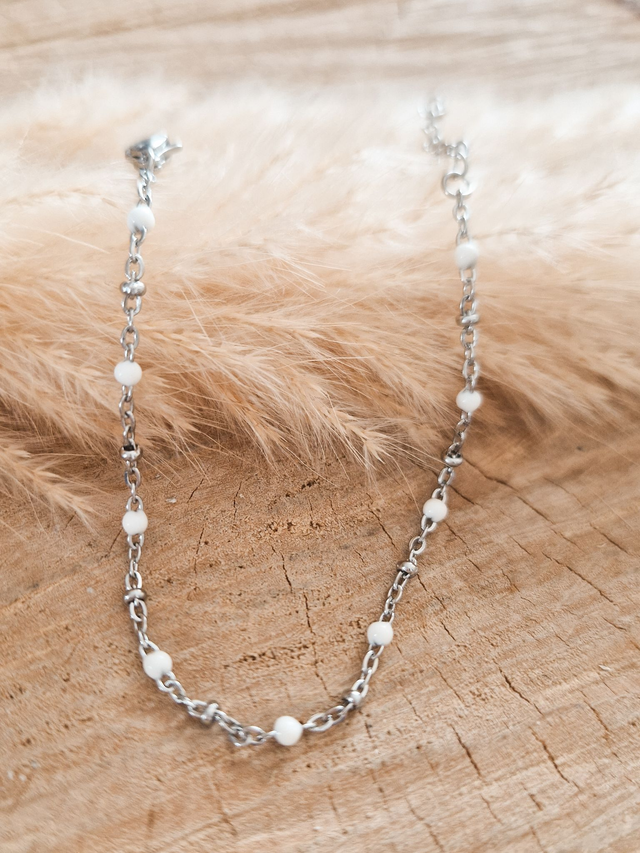 Bracelet finesse - Modèle argenté et blanc