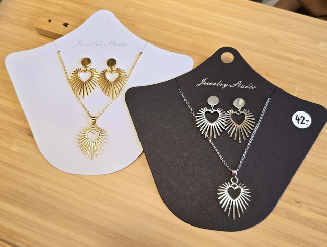 Parure duo "Elise" en acier inoxydable (or ou argent)