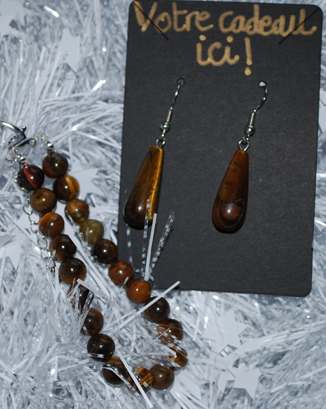 Le bracelet en œil de tigre acheté = une paire de boucle d'oreille offerte ! 