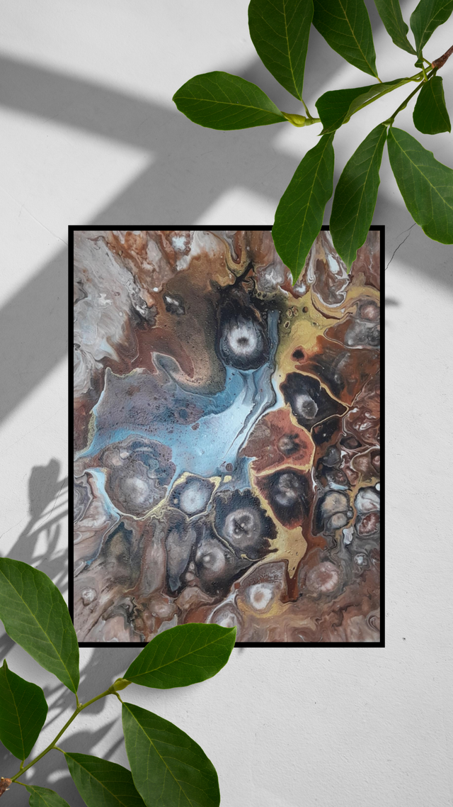 CHAOS CONTROLE - Tableau abstrait - 24x30 cm