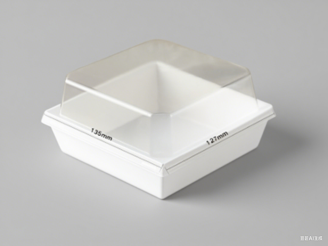 Large Square White Box with Clear Lid | BTC066