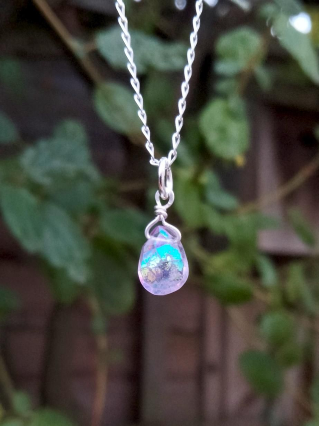 Flat Aura Amethyst Necklace