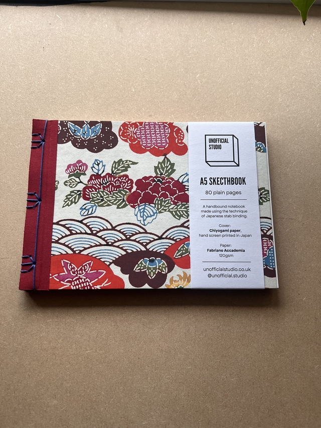 A5 Sketchbook — Hana, Japanese theme — 120gsm plain paper