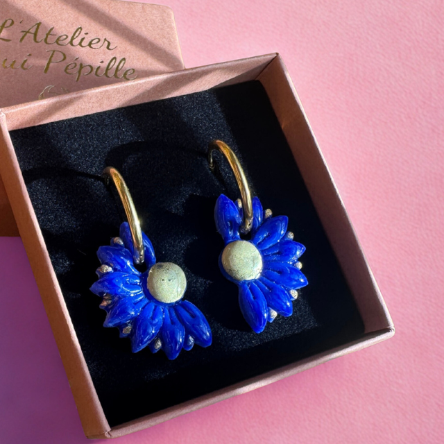 Pétalias Bleu dur et doré