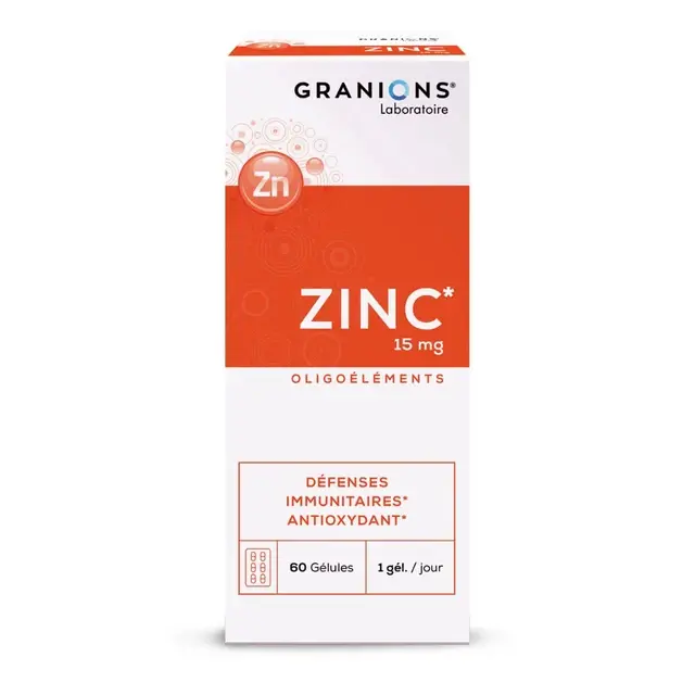 Zinc 15 mg Haute Absorption | 60 Gélules (60 Jours) | Laboratoire Granion