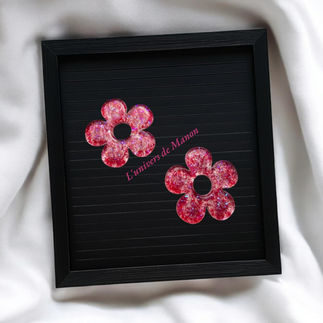 2 Pampilles fleur  (créoles interchangeables)   