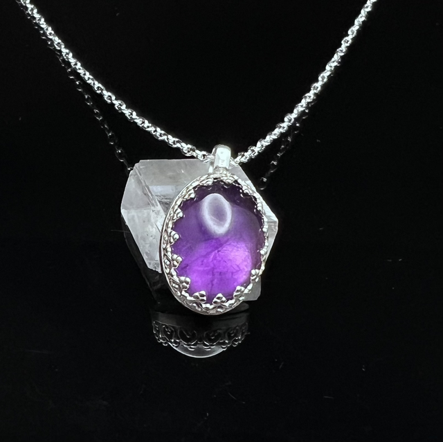 Colgante de Plata artesanal con Amatista