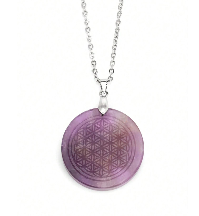 Pendentif en Améthyste " Fleur de Vie "