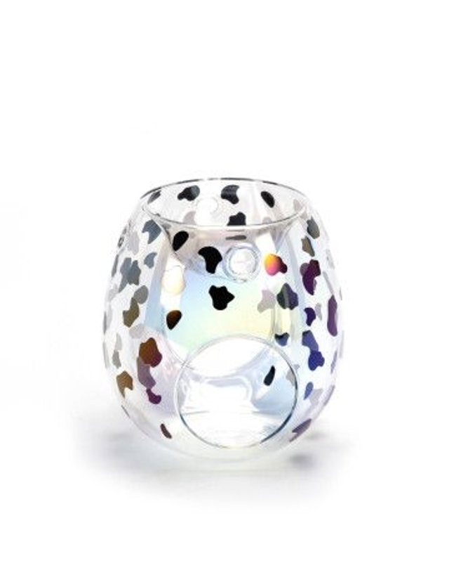 Handblown Glass Wax Melt Tealight Burner (Dalmatian)