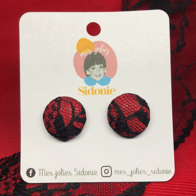 Mini Sidonie rouge dentelle noir
