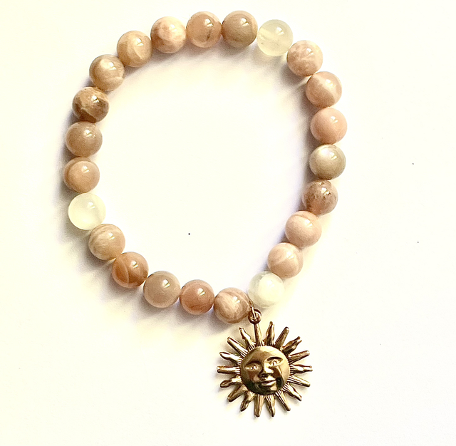 B85 - Bracelet pierre agate et soleil