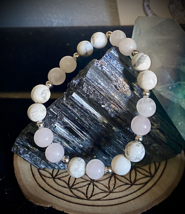 Howlite et Quartz Rose