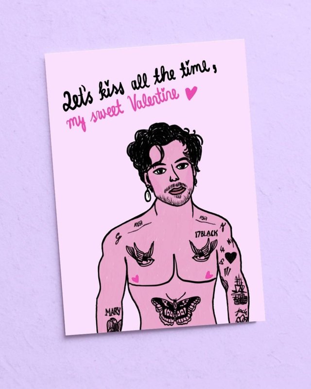 Postcard "Let's kiss all the time"