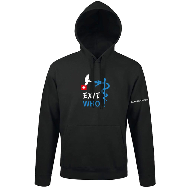 Hoodie, schwarz, «EXIT WHO»