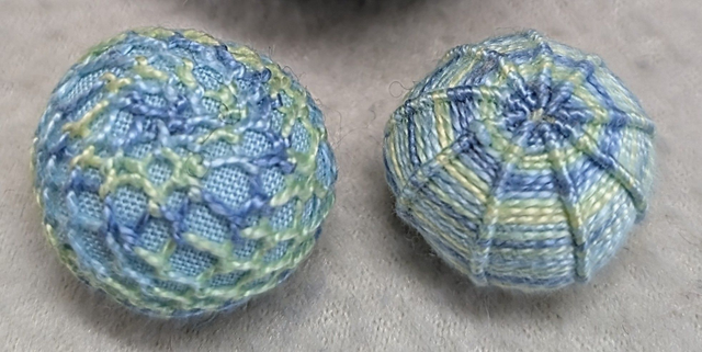 Dorset Knob and Grindle Button Kit - green/blue