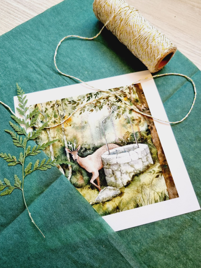 Affichette "Chevreuil curieux"